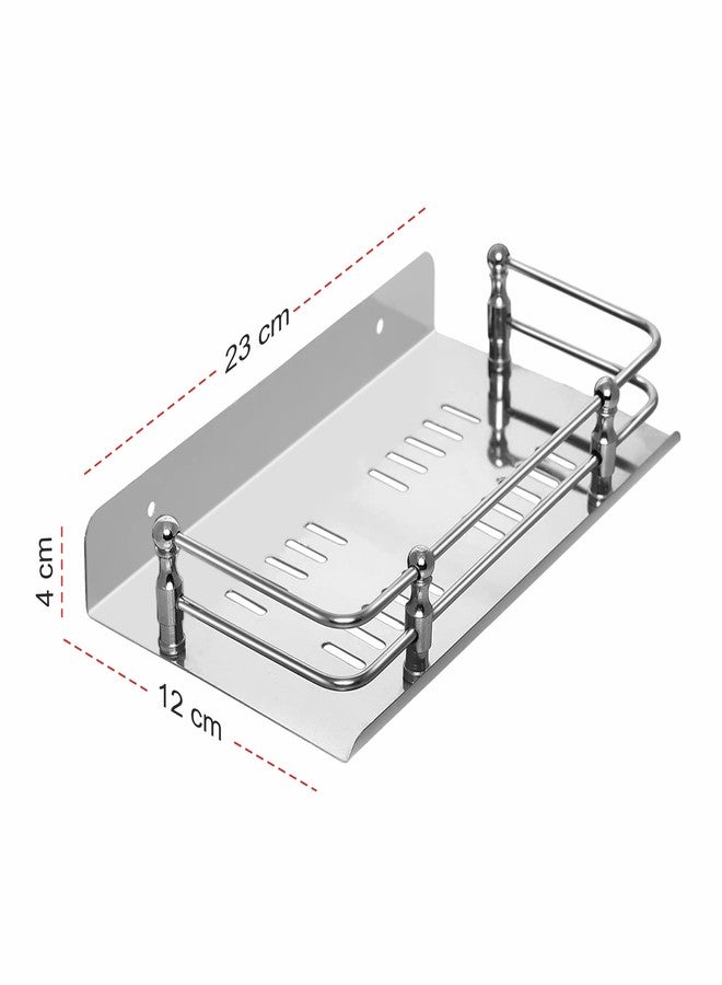 KEEPWELL Stainless Steel Glossy Shelf for Bathroom, Kitchen (Silver, 9 Inch) - Image 2